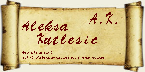 Aleksa Kutlešić vizit kartica